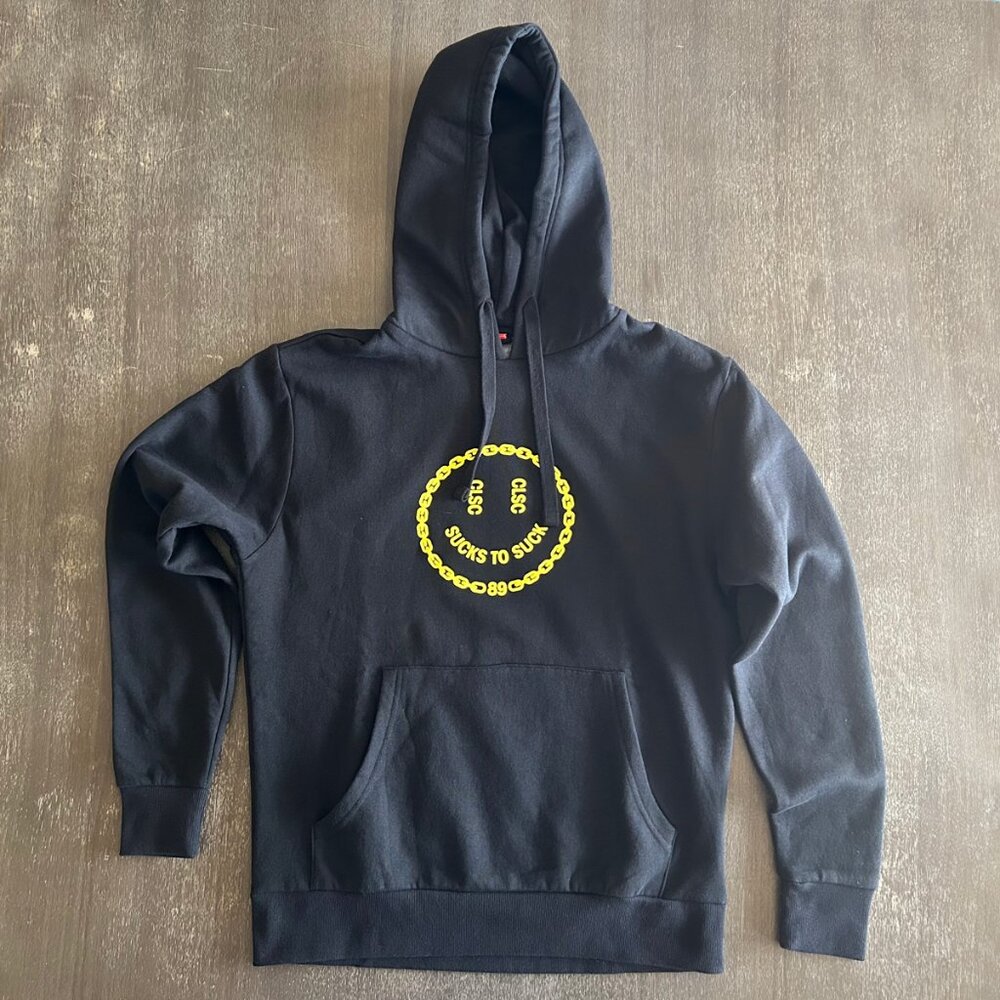 New CLSC Mens Pullover Hoodie Smiley Face Medium